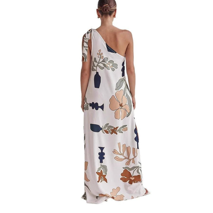 MILLIE – PRINTED ONE-SHOULDER MAXI DRESS