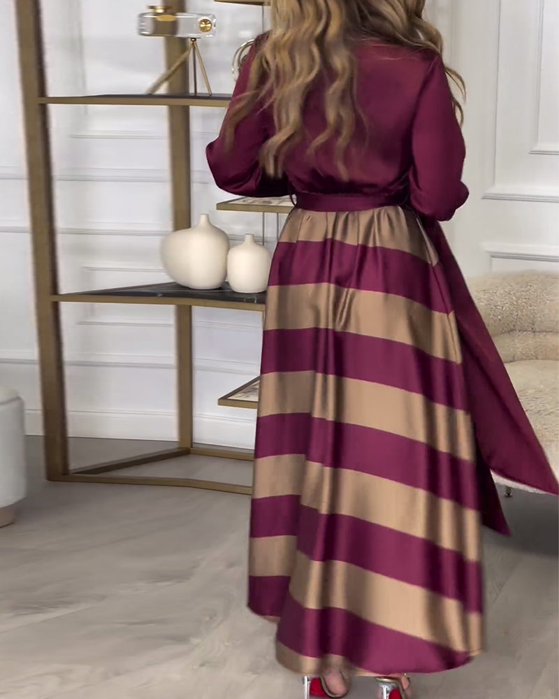 Ariana - Striped Elegance Dress