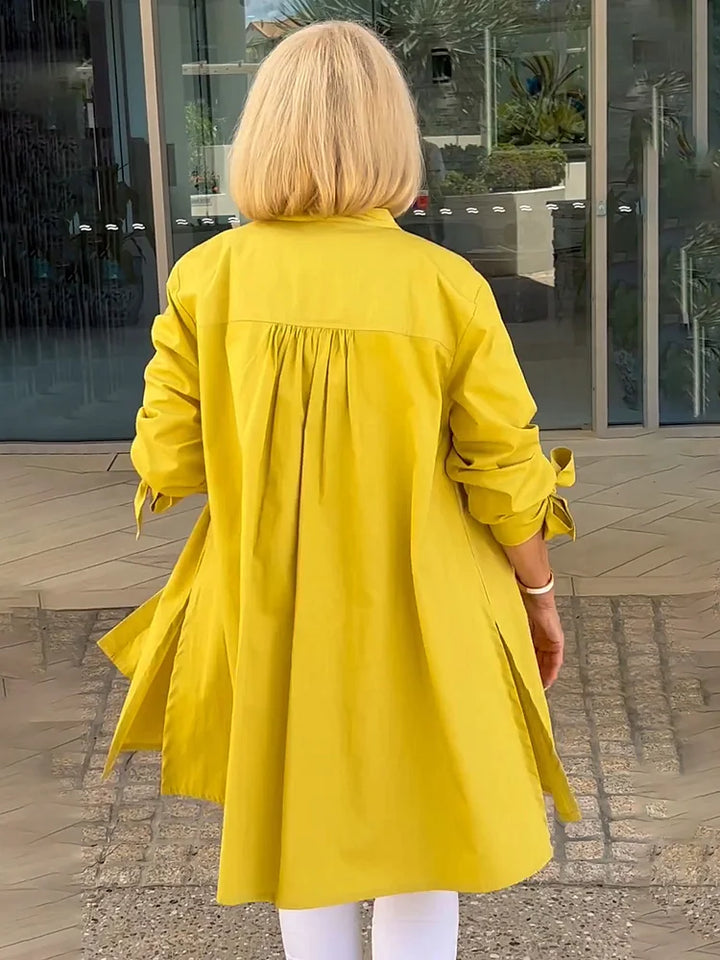 ELLARIA – GATHERED BACK COTTON SHIRT JACKET