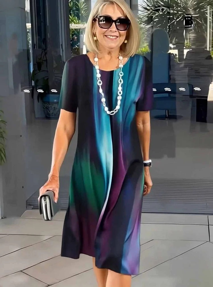 SHIRA – COMFORTABLE LOOSE PRINTED MEDIUM DRESS