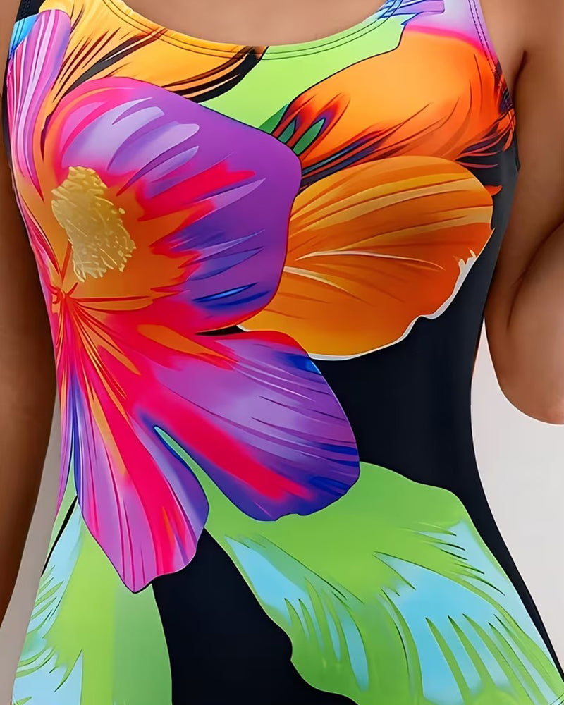Comfortable Printed One-Piece Swimsuit