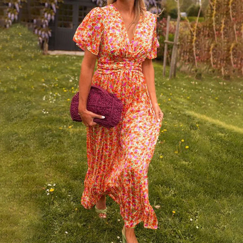 VENARAE – REFINED V-NECK ELEGANCE DRESS