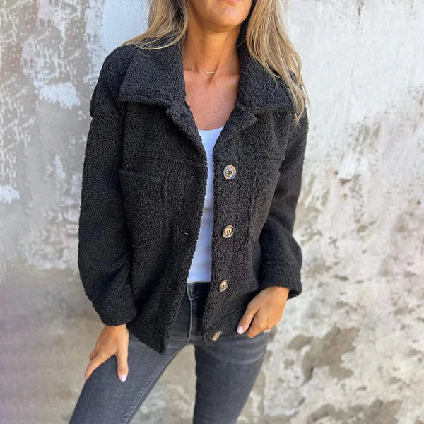 Zoe - Stylish Short Wool Jacket with Lapels