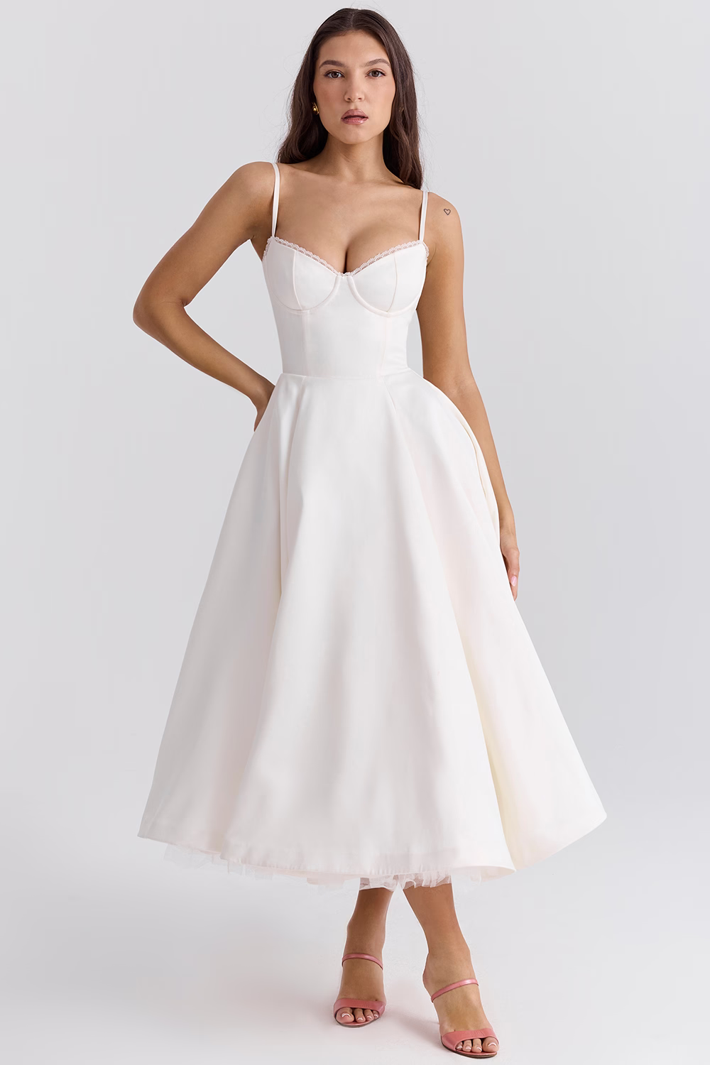 KAESSIRAE – ELEGANT TULLE MIDI DRESS FOR SPRING