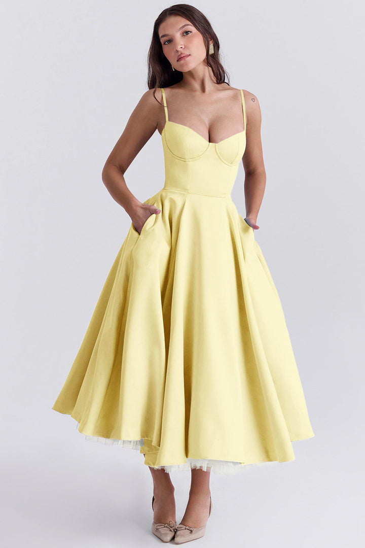 KAESSIRAE – ELEGANT TULLE MIDI DRESS FOR SPRING